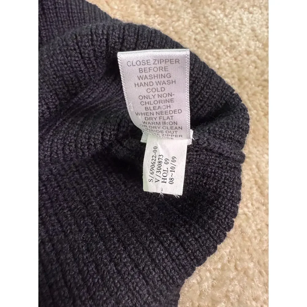 Banana Republic Wool Quarter Button Pullover Sweater Men's SZ XL Black E230